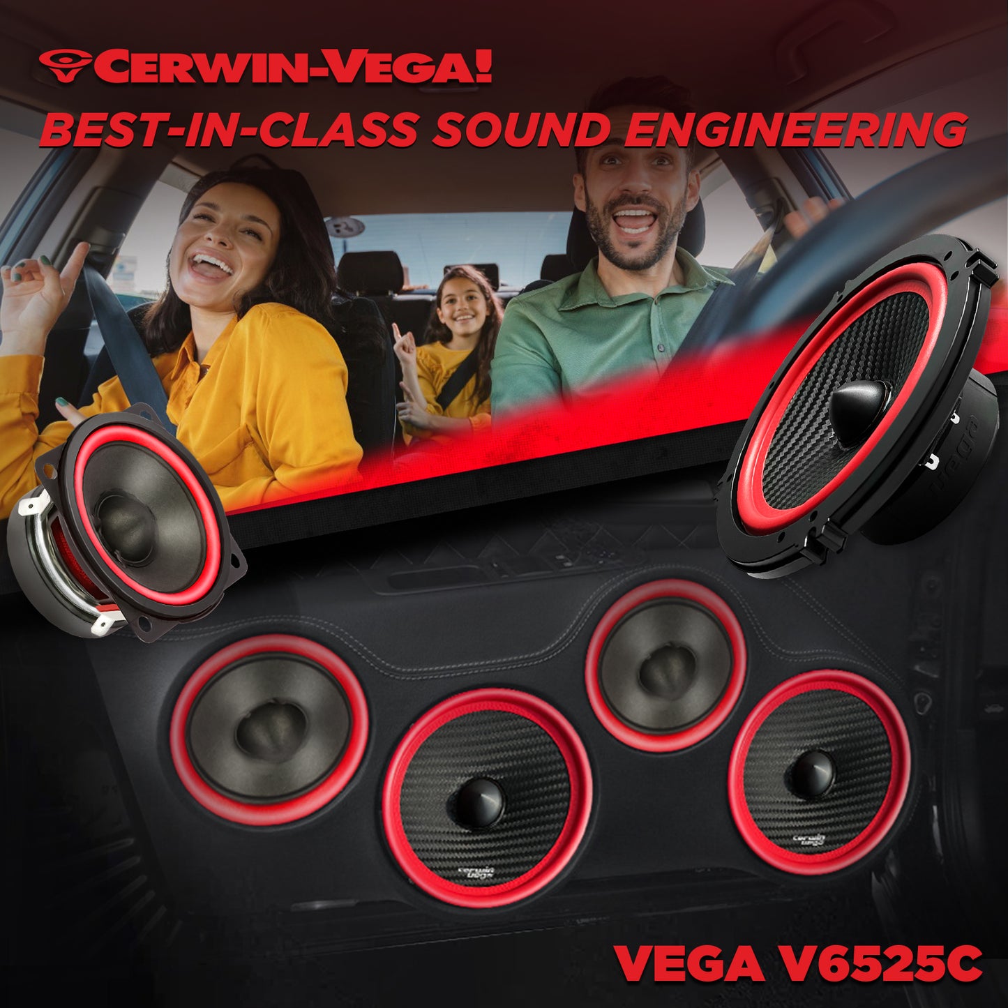 Vega 2025 Edition - 6.5" 3-Way Component Speaker System (4Ω) - V6525C