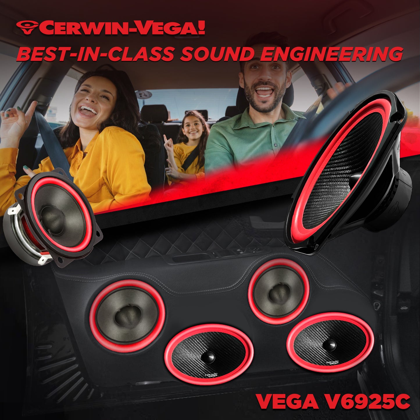 Vega 2025 Edition - 6"x9" 3-WAY COMPONENT SPEAKER SYSTEM - V6925C