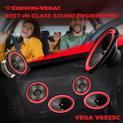 Vega 2025 Edition - 6"x9" 3-WAY COMPONENT SPEAKER SYSTEM - V6925C