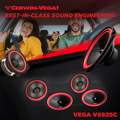 Vega 2025 Edition - 6"x9" 3-WAY COMPONENT SPEAKER SYSTEM - V6925C