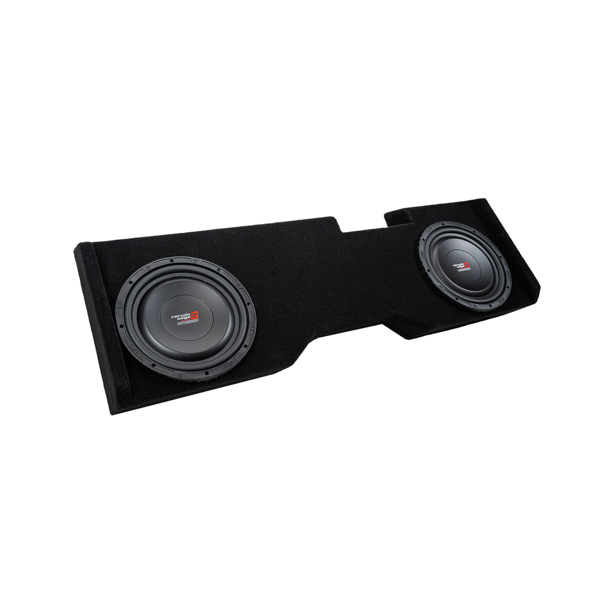 Dual 10" Down-Firing Shallow Subwoofer Enclosure for 2014-Up Chevy Silverado Crew Cab with VMAXS104 - VMAXS104MDV210NW - Cerwin Vega