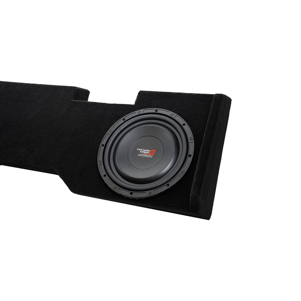 Dual 10" Down-Firing Shallow Subwoofer Enclosure for 2014-Up Chevy Silverado Crew Cab with VMAXS104 - VMAXS104MDV210NW - Cerwin Vega