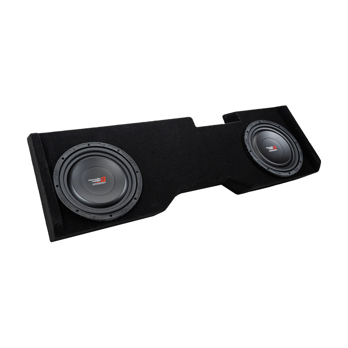 Dual 12" Down-Firing Shallow Subwoofer Enclosure for 2014-Up Chevy Silverado Crew Cab with VMAXS122 - VMAXS122MDV212NW - Cerwin Vega
