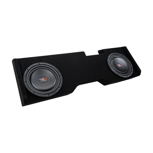 Dual 12" Down-Firing Shallow Subwoofer Enclosure for 2014-Up Chevy Silverado Crew Cab with VMAXS124 - Cerwin Vega
