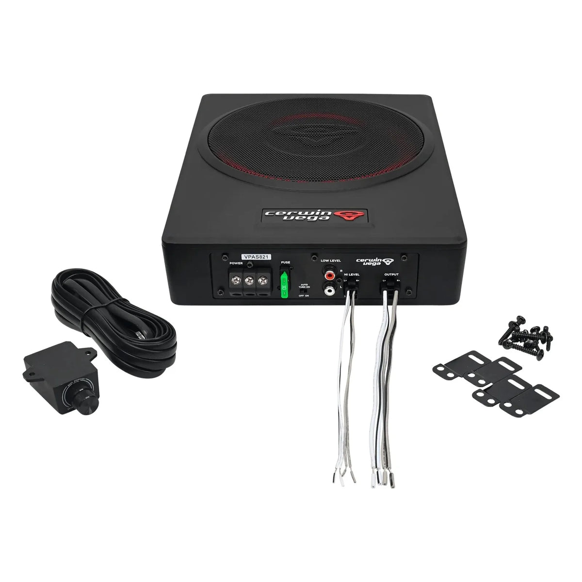 8" Powered Slim Subwoofer Enclosure with 2CH Output for Additional Speakers - VPAS821 - Cerwin Vega