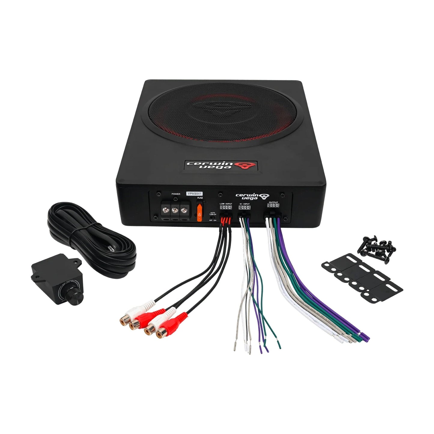 8" UNDER - SEAT BASS SOLUTION WITH VEGA BASS + 4 CHANNEL OUTPUT FOR ADDTIONAL SPEAKERS - VPAS841 - Cerwin Vega