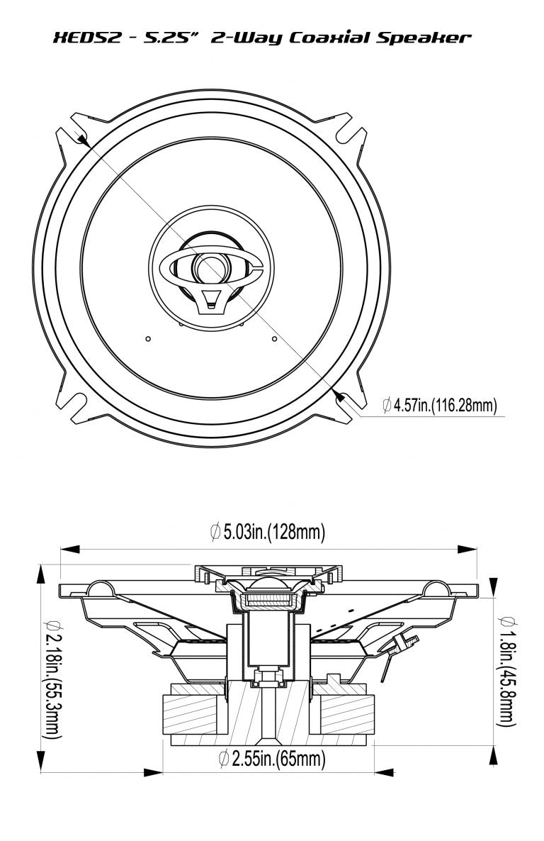 XED Series 5.25" 2-Way Coaxial Speakers - XED52