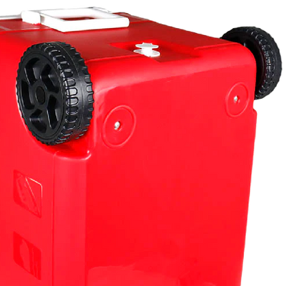 55QT Red Cooler with 6.5" 2-Way Marine Built-In Speakers, BT Streaming, Phone Charger, 10hr Battery