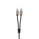 STROKER 2-channel RCA cable, 1ft, dual twisted, dual molded ends